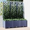 vidaXL Plantekasse med espalier bl&aring;gr&aring; 120x40x136 cm PP