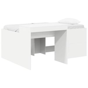 vidaXL Barneseng med skrivebord Hvit 80 x 160 cm Konstruert tre