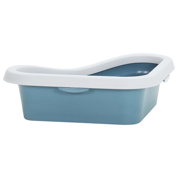 vidaXL Kattetoalett for hj&oslash;rne hvit og bl&aring; 56x40x14 cm PP