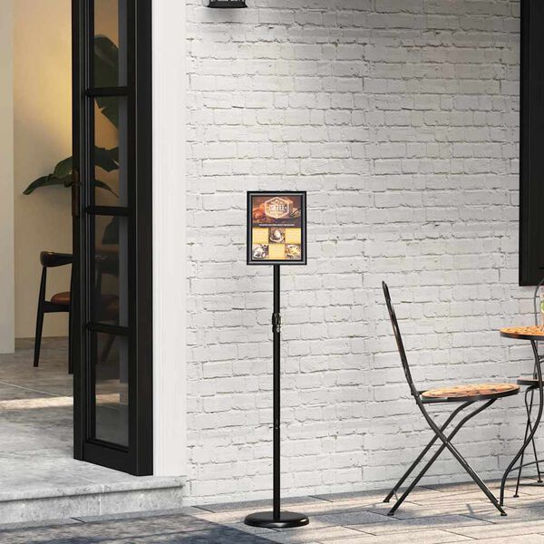 vidaXL Messe Utstillinger Svart 25 x 25 x 125 cm Aluminium