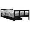 vidaXL Barnesengeramme med skuffer svart 90x190 cm heltre furu