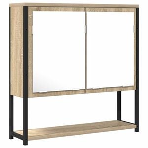 vidaXL Baderomsspeil Beige 60 x 16 x 60 cm Glass og konstruert tre