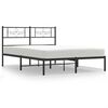 vidaXL Sengeramme i metall med sengegavl svart 120x200 cm
