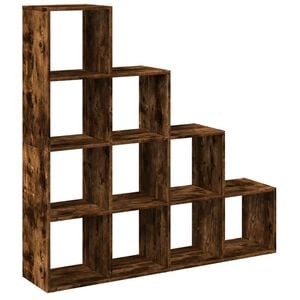 vidaXL Bokhylle 4 etasjer r&oslash;kt eik 131,5x29x131,5 cm konstruert tre