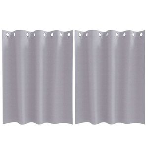 vidaXL M&oslash;rkleggende Gardiner med Ringer 2 pcs Metall Gr&aring; 140 x 140 cm