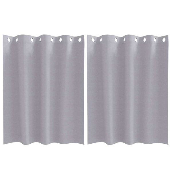 vidaXL M&oslash;rkleggende Gardiner med Ringer 2 pcs Metall Gr&aring; 140 x 140 cm