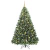 vidaXL Kunstig juletre med 300 LED med stativ gr&oslash;nn 210 cm PE og PVC