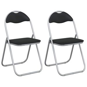 vidaXL Sammenleggbart stol 2 pcs Svart og Gr&aring; 48 x 43,5 x 81 cm