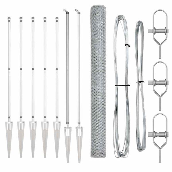 vidaXL Gjerdep&aring;le s&oslash;lv 10 x 1,5 m (25 mm mesh) St&aring;l