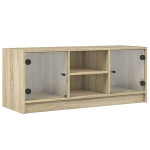 vidaXL TV-benk med d&oslash;r sonoma eik 102x37x42 cm