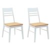 vidaXL Spisestoler 2 stk. Solid Gummitre Hvit 43 x 54 x 89 cm