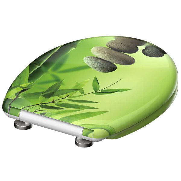 SCH&Uuml;TTE Toalettsete duroplast myk lukkefunksjon GREEN GARDEN trykk