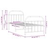 vidaXL Sengeramme i metall med hode- og fotgavl svart 80x200 cm