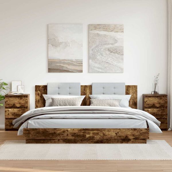 vidaXL Nattbord 2 stk røkt eik 40x35x62,5 cm konstruert tre