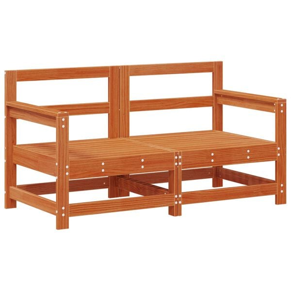 vidaXL Hage lounge sett 7 pcs VoksBrun Massiv furu