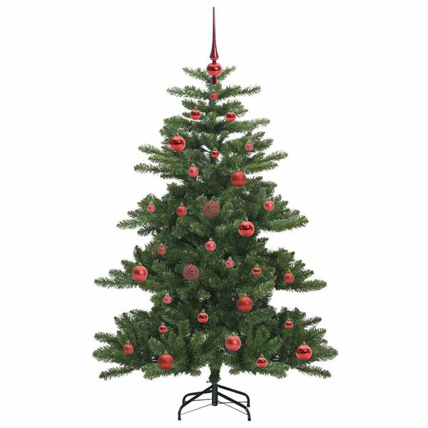 vidaXL Kunstig sammensatt juletre med 150 LED gr&oslash;nn 150 cm PVC og st&aring;l