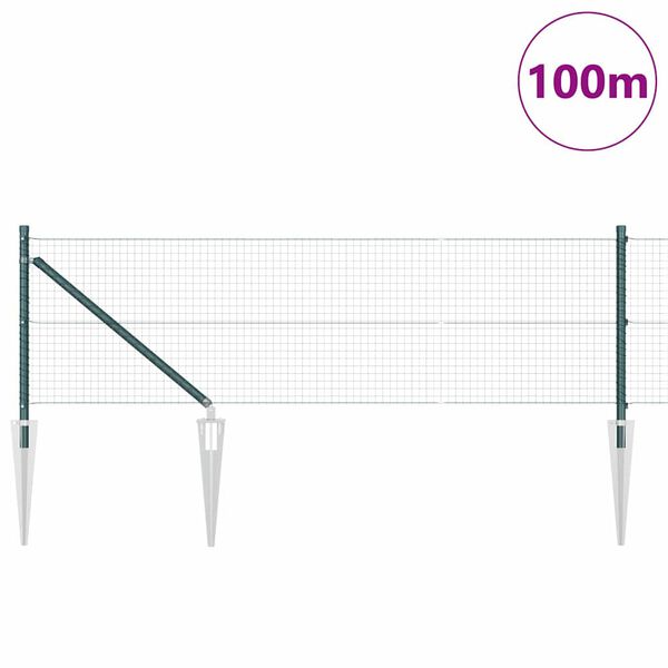 vidaXL Gjerdep&aring;le gr&oslash;nn 100 x 0,6 m (25 x 25 mm mesh) St&aring;l og PVC