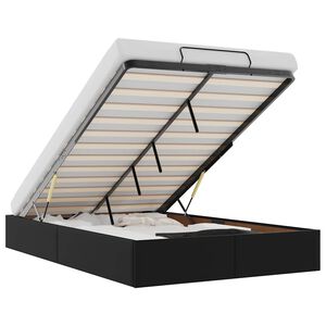 vidaXL Ottoman sengeramme uten madrass svart Double kunstskinn