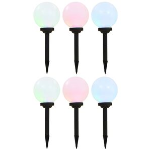 vidaXL Utend&oslash;rs sollampe 6 stk LED kuleformet 20 cm RGB