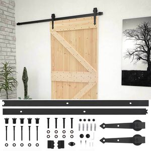 vidaXL Skyved&oslash;r 90 x 210 cm Heltre furu Naturlig og svart