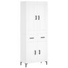 vidaXL Highboard hvit 69,5x34x180 cm konstruert tre