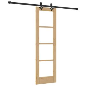 vidaXL Skyved&oslash;r Naturlig 61 x 198,5 cm Massivt furutre og glass