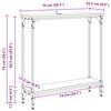 vidaXL Konsollbord Svart Eik 75 x 22,5 x 75 cm Konstruert tre