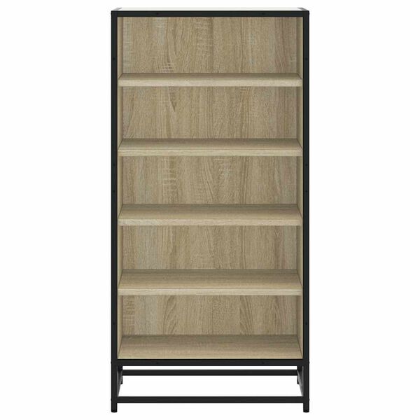 vidaXL Skohylle sonoma eik 48x38x97,5 cm konstruert tre