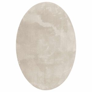 vidaXL Omr&aring;detepper Oval HUARTE Beige 140 x 200 cm 100% Polyester