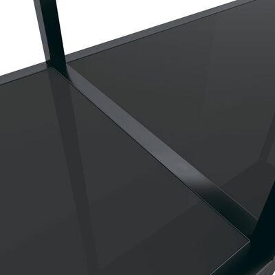 vidaXL Konsollbord svart 200x35x75,5 cm herdet glass