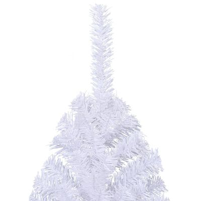 vidaXL Kunstig juletre halvt med stativ hvit 180 cm PVC