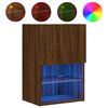 vidaXL TV-benk med LED-lys brun eik 40,5x30x60 cm