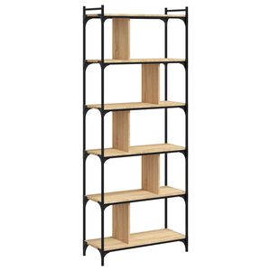 vidaXL Bokhylle 6 etasjer sonoma eik 76x32x192 cm konstruert tre