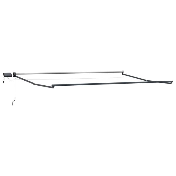 vidaXL Manuell utvidbar markise med LED-lamper Hvit 4 x 2 m