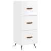 vidaXL Highboard h&oslash;yglans hvit 34,5x34x180 cm konstruert tre