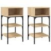 vidaXL Nattbord 2 stk sonoma eik 35x34,5x70 cm konstruert tre