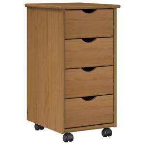 vidaXL Rullende skap Honning brun 34 x 39 x 65,5 cm Massiv furu