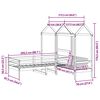 vidaXL Sett med dagseng og benk med tak 80x200 cm heltre furu