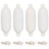 vidaXL B&aring;tfender 4 stk hvit &Oslash; 16x58 cm PVC
