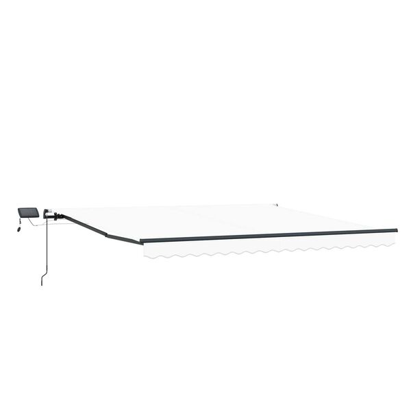 vidaXL Innvendbar Markise med LED -stripelys Hvit 450 &times;300 cm stoff
