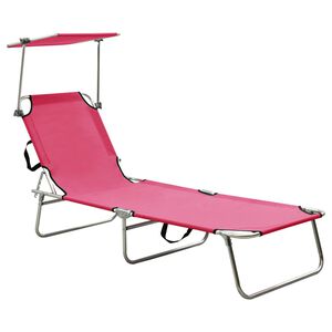 vidaXL Sammenleggbar solseng med solskjerm st&aring;l magenta