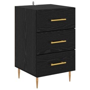 vidaXL Nattbordskap Svart Eik 40 x 40 x 66 cm Konstruert tre