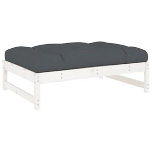 vidaXL Hagefotskammel hvit 120x80 cm heltre furu