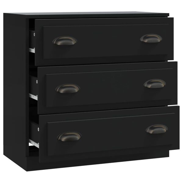 vidaXL Skjenk svart 70x35,5x67,5 cm konstruert tre