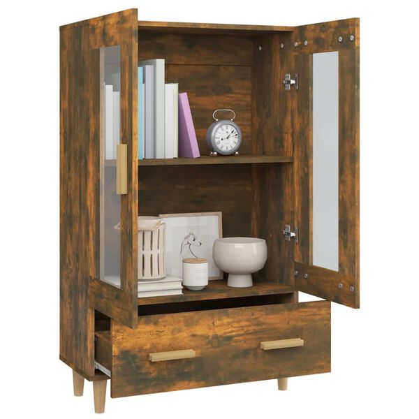 vidaXL Highboard røkt eik 70x31x115 cm konstruert tre