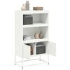 vidaXL Highboard hvit 68,5x38,5x123,5 cm stål