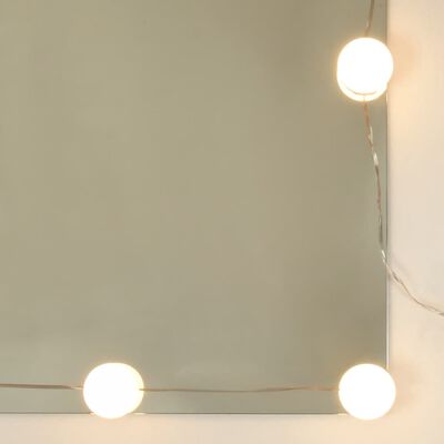 vidaXL Speilskap med LED høyglans hvit 76x15x55 cm