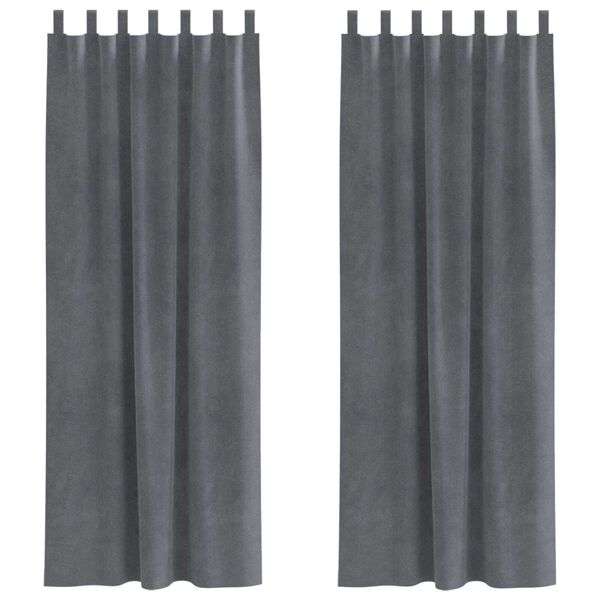 vidaXL Blendingsgardiner 2 pcs Lysegrå 140 x 245 cm Fløyel