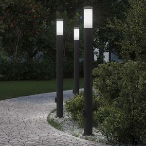 vidaXL Pullertlamper med stikkontakt 3 stk 110 cm rustfritt st&aring;l IP44