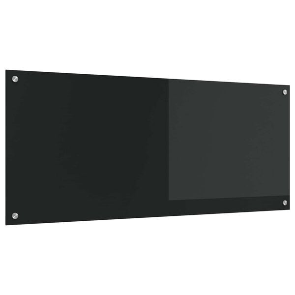 vidaXL Kjøkkenbakplate Svart 120 x 50 x 0,6 cm herdet glass